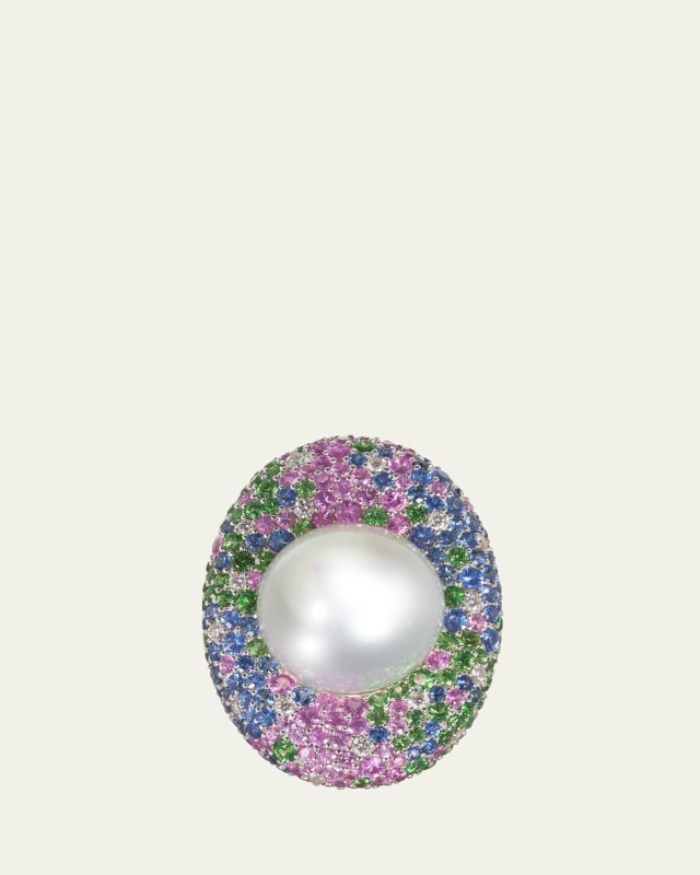 Pearl, Diamond, and Multi-Stone Statement Ring